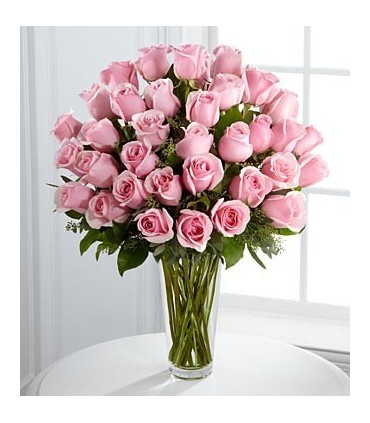50 rosas premium en tono rosa pastel