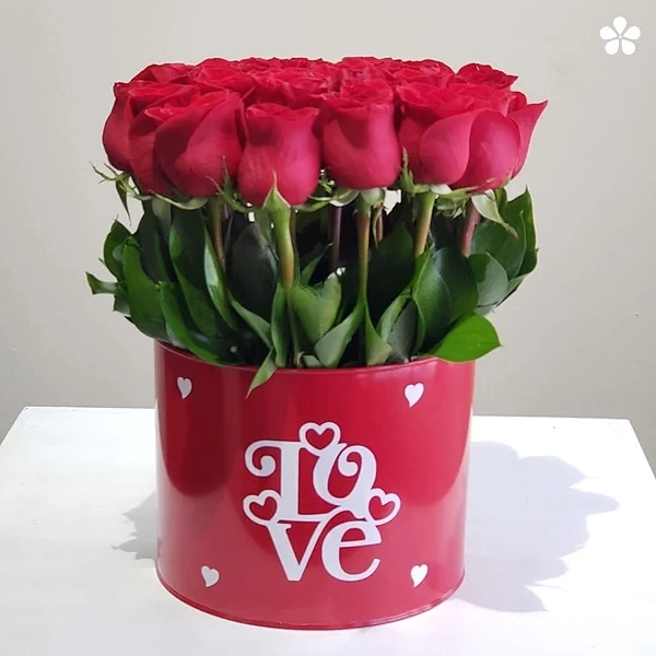 Love Rojo - 25 rosas en estuche