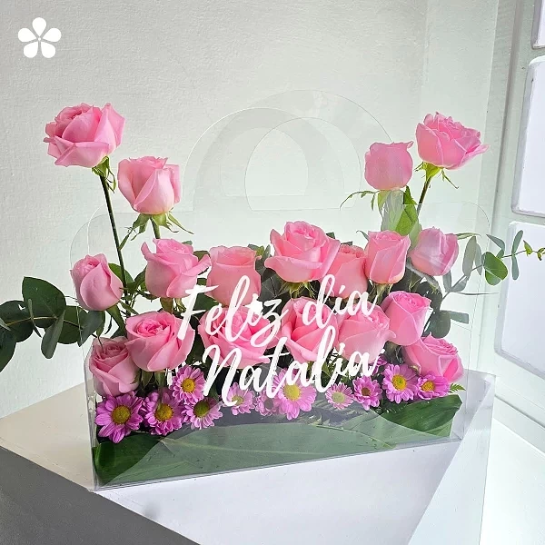 Despertar en Flor - Bolsa Acrílica con Rosas Pastel