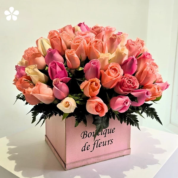 Esfera de rosas - 75 premium en estuche