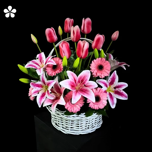 Cesta Encanto Rosado